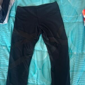 lululemon athletica Black Leggings with Mesh Paneling